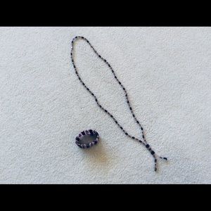 Magnetic Glass and Metal Bead Necklace